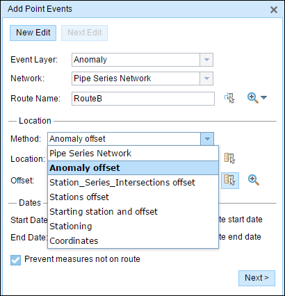 Choosing the intersection offset method